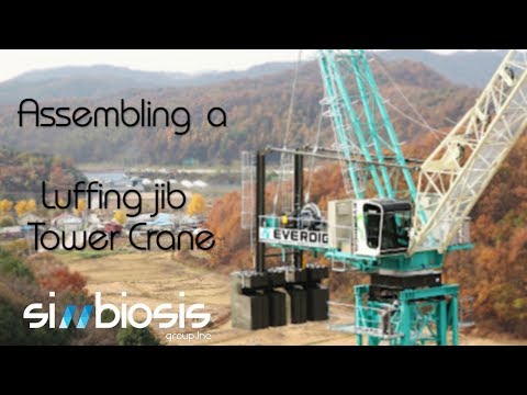 Assembling a luffing jib tower crane