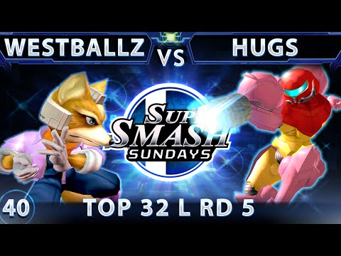 SSS 40 - Tempo Westballz (Fox) Vs. Link2213 HugS (Samus) SSBM Top 32 Losers Round 5 - Smash Melee