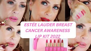 Estée LAUDER 30TH ANNIVERSARY BREAST CANCER AWARENESS LIP KIT 2022/TRY ON ALL COLORS💕