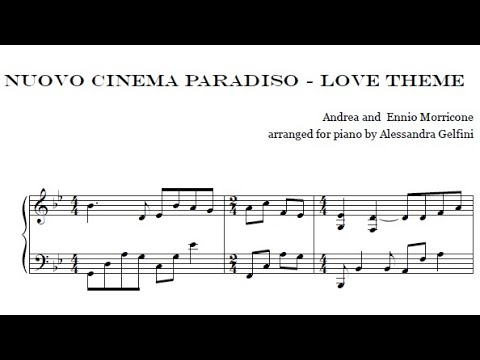 Nuovo Cinema Paradiso (Ennio & Andrea Morricone) - piano solo arrangement