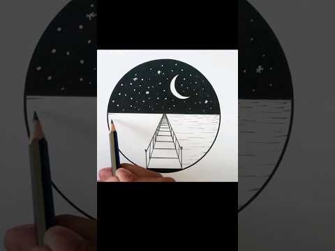 How To Draw Night Sky #artist #draw #drawing #art #sketch #artwork #shorts