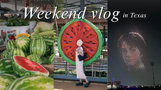 テキサスの夏を彩るスイカ祭りと夜空の魔法🍉心躍る週末のアメリカ生活Vlog｜life in Dallas