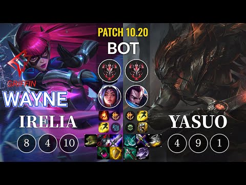GRF Wayne Irelia vs Yasuo Bot - KR Patch 10.20