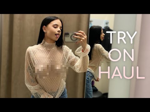 4K Transparent Clothes Try on Haul with Karina | See through Top Try on