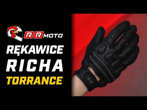 RICHA TORRANCE _ krótkie skórzane rękawice motocyklowe w klasycznym stylu z perforacjami