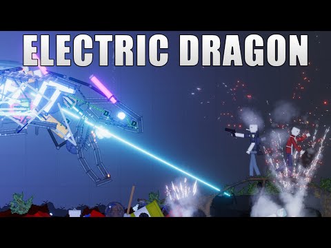 Electric Dragon destroys the entire city and people on its path - People Playground
