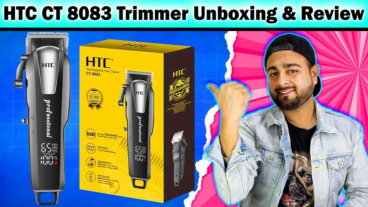 HTC - Tondeuse à cheveux professionnelle puissante video thumbnail
