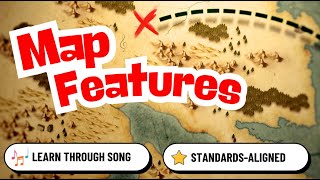 Map Features Song for Kids | Compass Rose, Legend, Scale & Coordinates