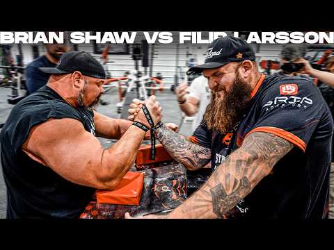 BRIAN SHAW VS FILIP LARSSON ARM WRESTLING | RAW TRAINING FOOTAGE!