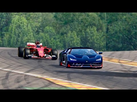 Ferrari F1 2017 vs Lamborghini Centenario - Spa