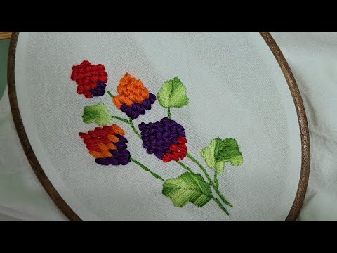  Colorful Floral Hand Embroidery | Texture & Harmony in Every Stitch #embroidery #handbroidery #art 