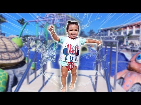 Baby Kirah's First Time at the Water Park | FamousTubeKIDS