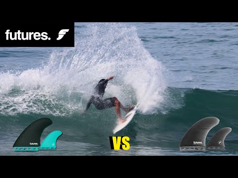 Riding The Twin Fin at Lowers Comparing Futures Rasta Reverse 3/2 Twin + 1 with the Timmy Twin + 1