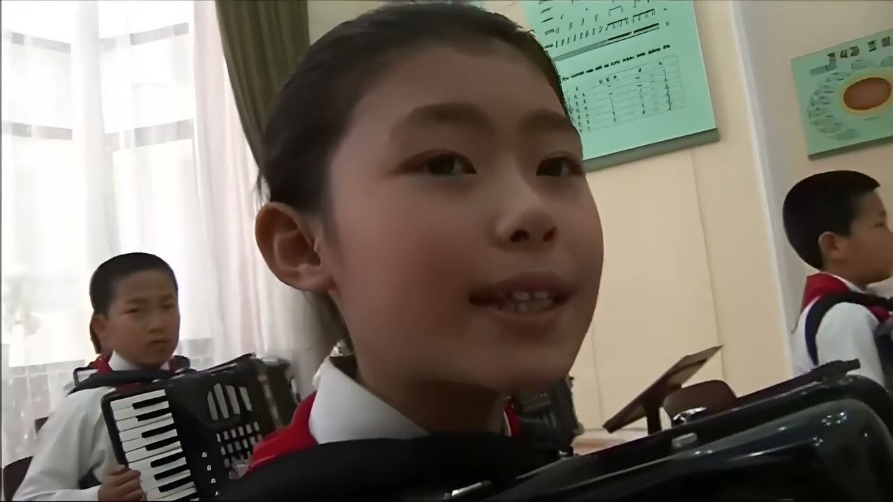 ACCORDION LESSON, DPRK (Enhanced 4K)