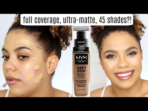 NYX Can't Stop Won't Stop Foundation Review/Wear Test OILY SKIN Video