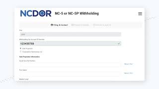 How to File & Pay using the NC-5 or NC-5P Withholding Application