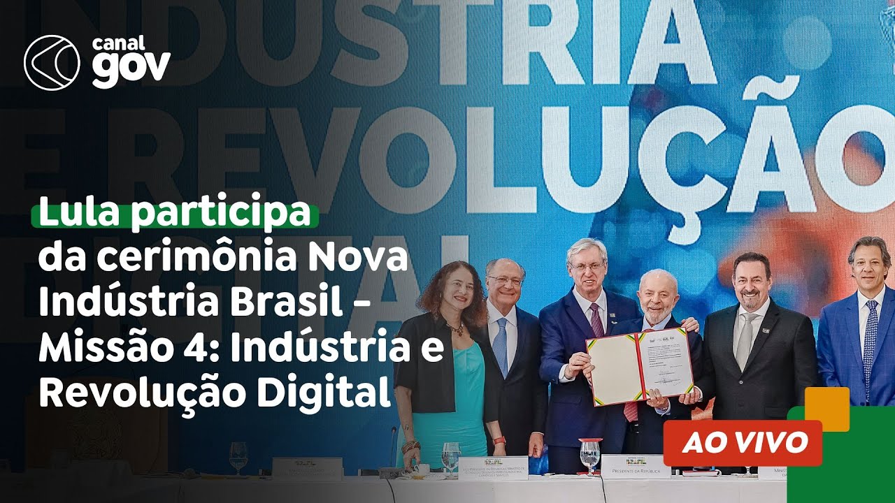 🔴 Lula participa da cerimônia Nova Indústria Brasil - Missão 4: Indústria e Revolução Digital