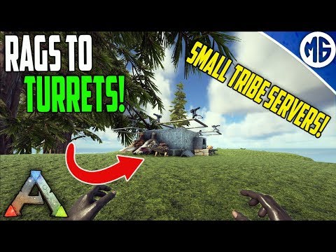 RAGS TO TURRETS! Small Tribe Servers Official PvP Ep 1 - Ark: Survival Evolved