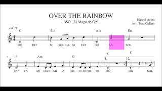 OVER THE RAINBOW. Partitura + playalong (flute, recorder,  flauta, violín, oboe , fagot...)
