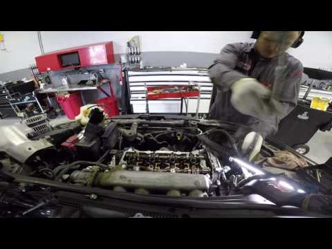 Replacing Nissan Altima head gasket  go pro timelapse