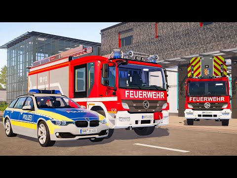 Zadzwoń pod numer alarmowy 112 – Policja z Bissingen i wszyscy strażacy na służbie! 🚓🚒🔥 4K Ultra