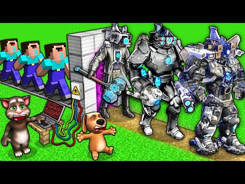 SECRET UPGRADE of CAMERA MAN vs SKIBIDI TOILET and TV MAN TITAN & TV WOMAN in MINECRAFT animation