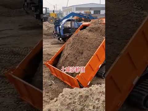 Maquinaria agrícola y de construcción, mini camión volquete sobre orugas de 7toneladas #dumpertruck