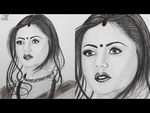 Drashti Dhami Portrait / Lovely Indian Actress Drashti Dhami Drawing / Madhubala Fame Drashti Dhami
