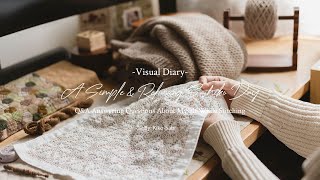 Visual Diary #90 | A Relaxing Sashiko Day | Q&A Answering Questions About Myself While Stitching