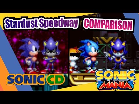 Sonic Mania and Sonic CD (Stardust Speedway Zone) Side by Side Comparison