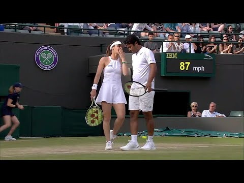 Martina Hingis/Leander Paes vs. Heather Watson/Henri Kontinen Wimbledon 2016 R3 ❤️💚