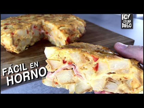 TORTILLA de PAPAS al HORNO SIN FREIR - FACIL