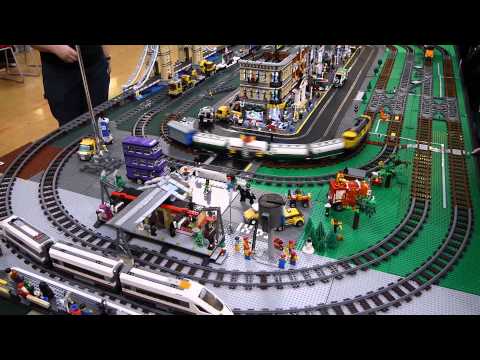 Brickville Town Lego City Railway Train Exhibition Layout Display ME Models Track Feb 2015