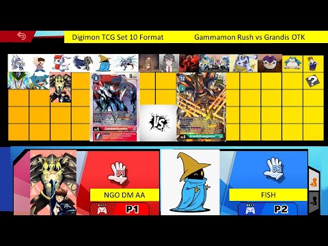 Digimon TCG | RETIRED NGO DM AA vs Fish - Round 1 BT10 | Gammamon Rush vs Grandis OTK