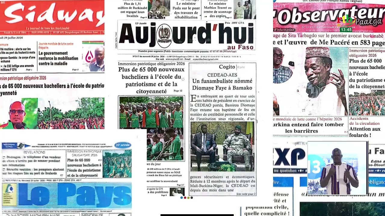 Revue de presse du 29 juillet 2026