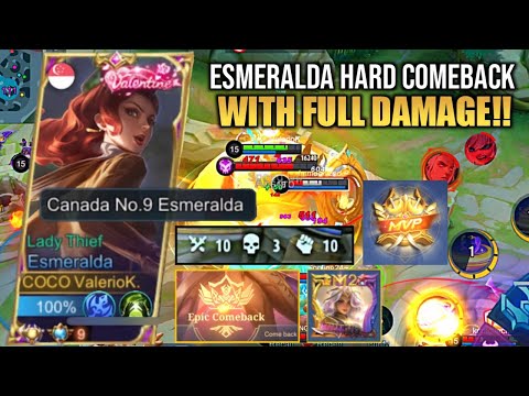 Esmeralda HARD COMEBACK With FULL DAMAGE!! - Esmeralda Insane Damage Build 2022 | Mobile Legends