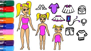 Dibuja y Colorea Muñecas de Papel con accesorios👗✂ Manualidades para niños