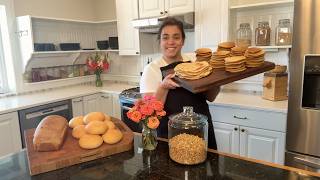 100% Fresh Milled Flour Baking Day Marathon! Filling the freezer with scratch-made bread!