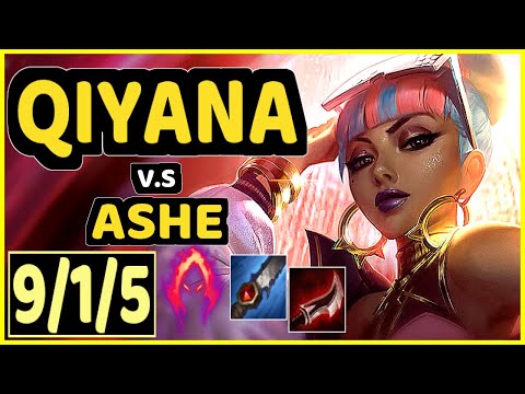LAMABEAR (QIYANA) vs ASHE - 9/1/5 KDA JUNGLE CHALLENGER GAMEPLAY - EUW