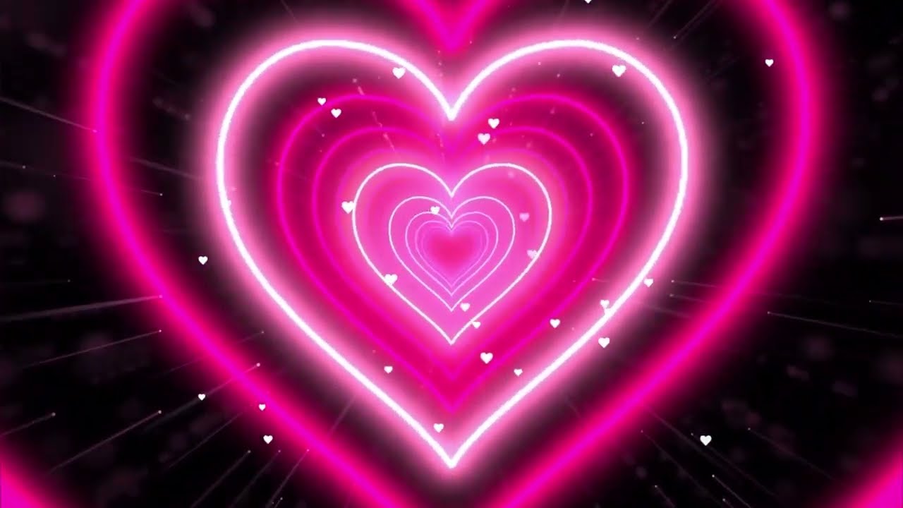 Heart Tunnel-Pink Heart Background Video Loop - 10 Hours