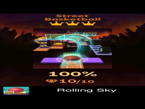 Rolling Sky Level 21 - Street Basketball - Completed All Diamonds And Crowns