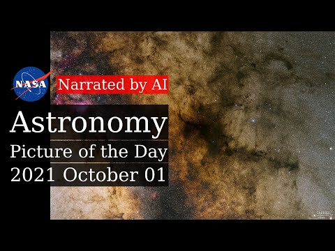 APOD: 2021-10-01 - The Central Milky Way from Lagoon to Pipe (Narrated by Brian)