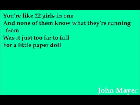 John Mayer - Paper Doll  Lyrics
