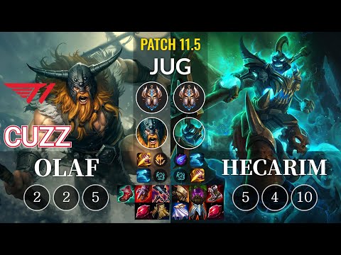 T1 Cuzz Olaf vs Hecarim Jungle - KR Patch 11.5