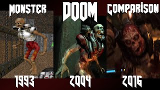 Doom 1993 - 2016 : Monster Comparison