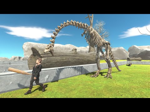 Escape from the Skeleton Plateosaurus - Animal Revolt Battle Simulator