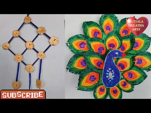 6 beautiful paper wall hanging ideas//puttala srilatha arts//