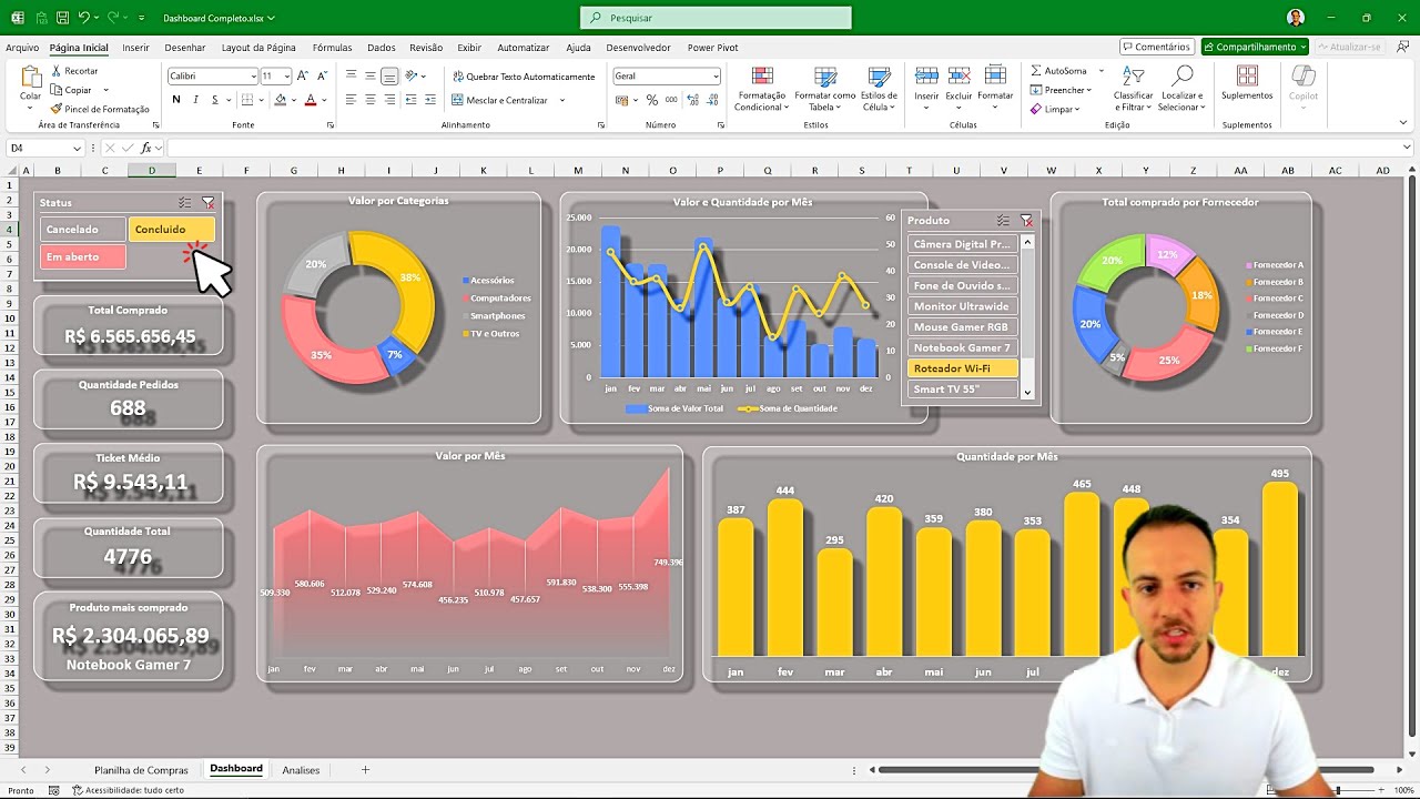 How to Create a Complete Dashboard in Excel on Any Spreadsheet | Free Material