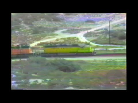 1154. UNION PACIFIC HELPER set at Cajon pass in 1990 with 2 freight engine motive power unit UP EMD