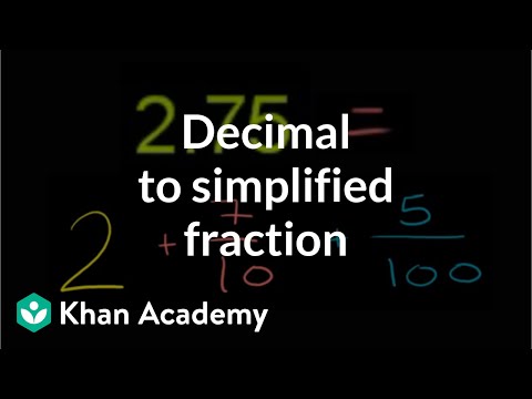 simplest form khan academy
 Rewriting decimals as fractions: 7.7 (video) | Khan Academy